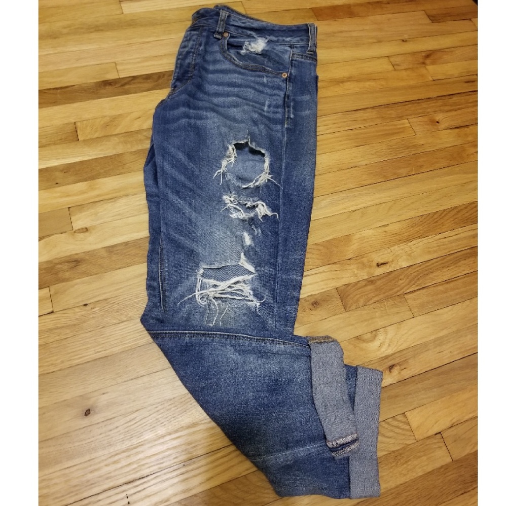 American Eagle distressed stretch boyfriend jeans